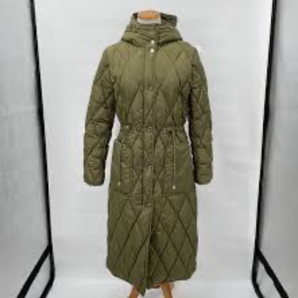 Donating to coat drive Not for Sale Kenneth Cole Olive Long Puffer Stadium - Picture 1 of 3